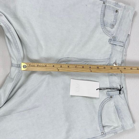 Zara Women's High Rise Loose Wide Leg Jean Size 12 Light Blue Wash Trouser - Picture 14 of 16